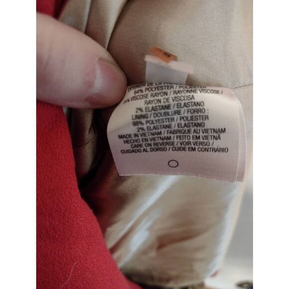 Tahari Size 8 Red V Neck Knee Length Dress - Picture 4 of 4